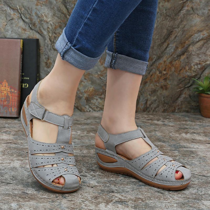 Leichte Rivet Gladiator Hook Loop Soft Sandalen Für Damen