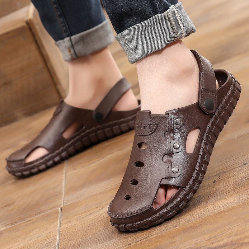 Herren Aushöhlen Slip On Casual Outdoor Fisherman Sandalen