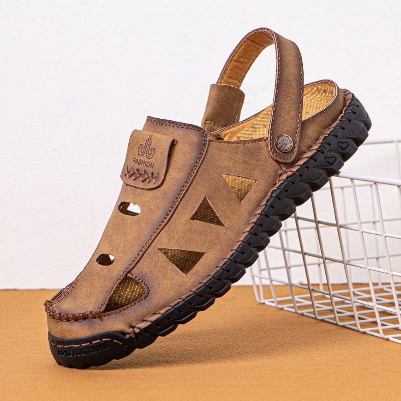 Herren Mikrofaser Atmungsaktive Zwei Wege Rutschfeste Outdoor Freizeitsandalen Mit Geschlossener Zehenpartie