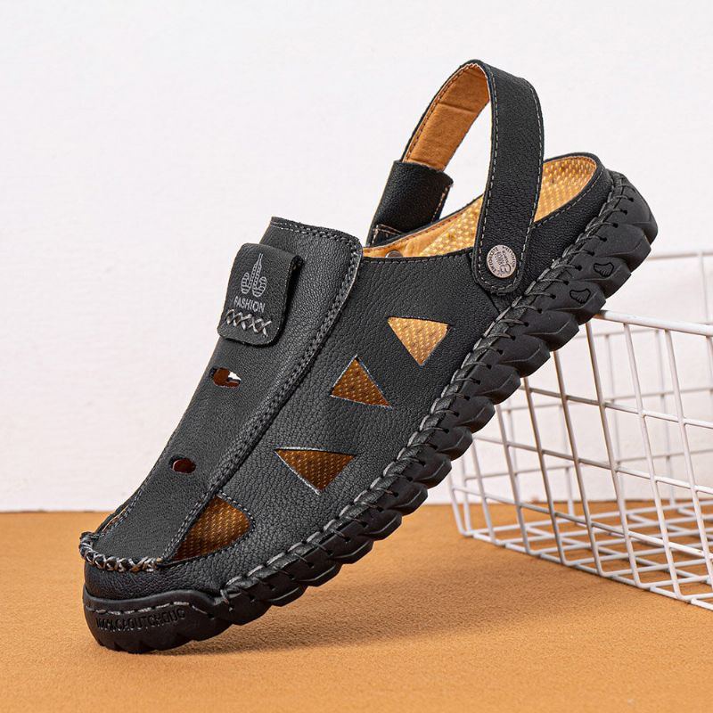 Herren Mikrofaser Atmungsaktive Zwei Wege Rutschfeste Outdoor Freizeitsandalen Mit Geschlossener Zehenpartie