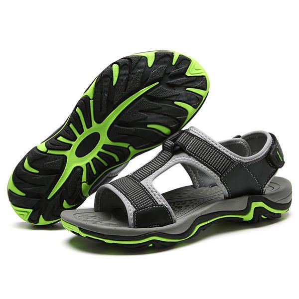 Herren Open Toe Hook Loop Verschleißfeste Außensohle Atmungsaktive Sandalen Schuhe