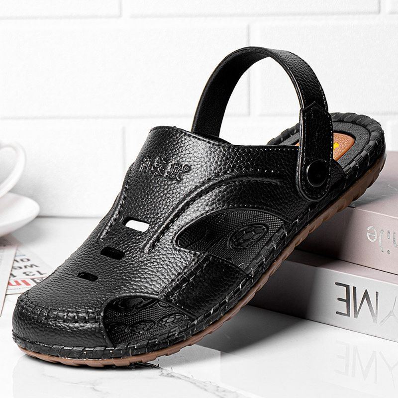 Herren Pu Leder Atmungsaktive Strand Wasser Sandalen Mit Weicher Sohle