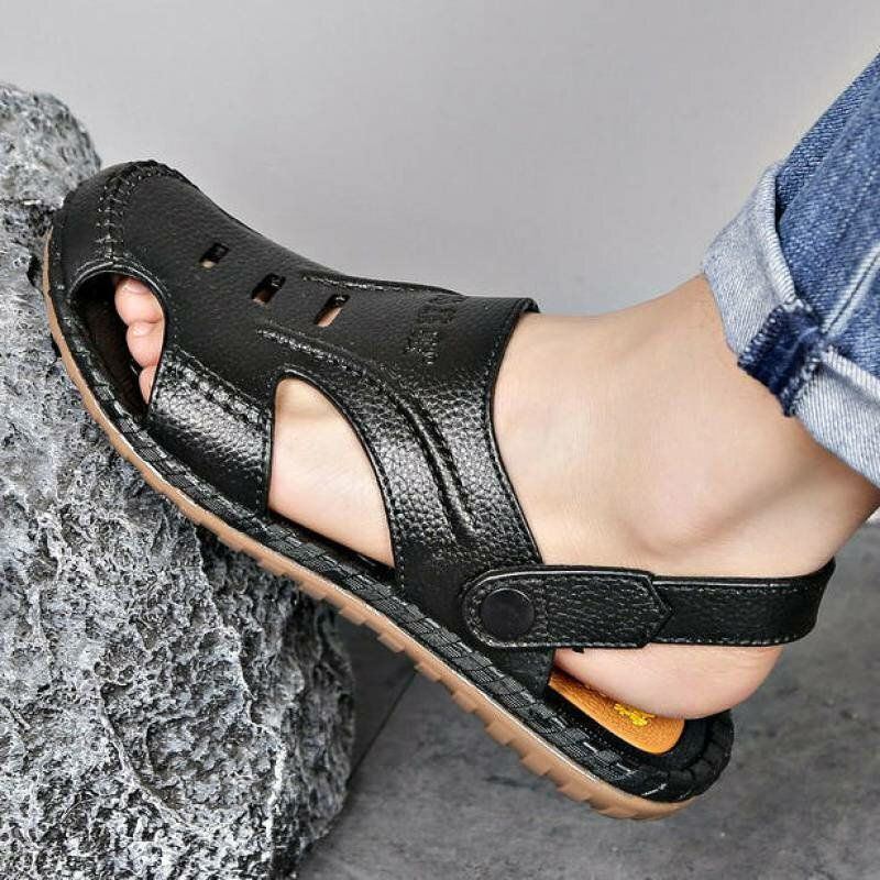 Herren Pu Leder Atmungsaktive Strand Wasser Sandalen Mit Weicher Sohle