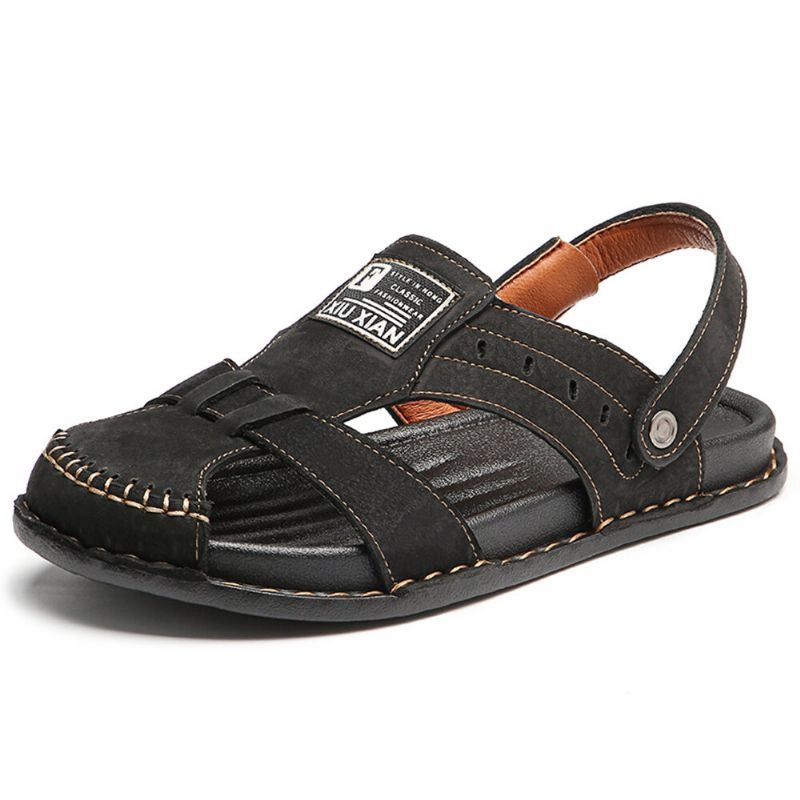 Herren Rindsleder Casual Soft Sole Angeln Strand Sandalen