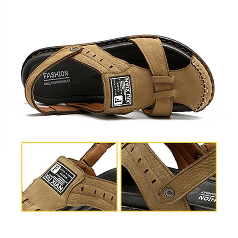 Herren Rindsleder Casual Soft Sole Angeln Strand Sandalen