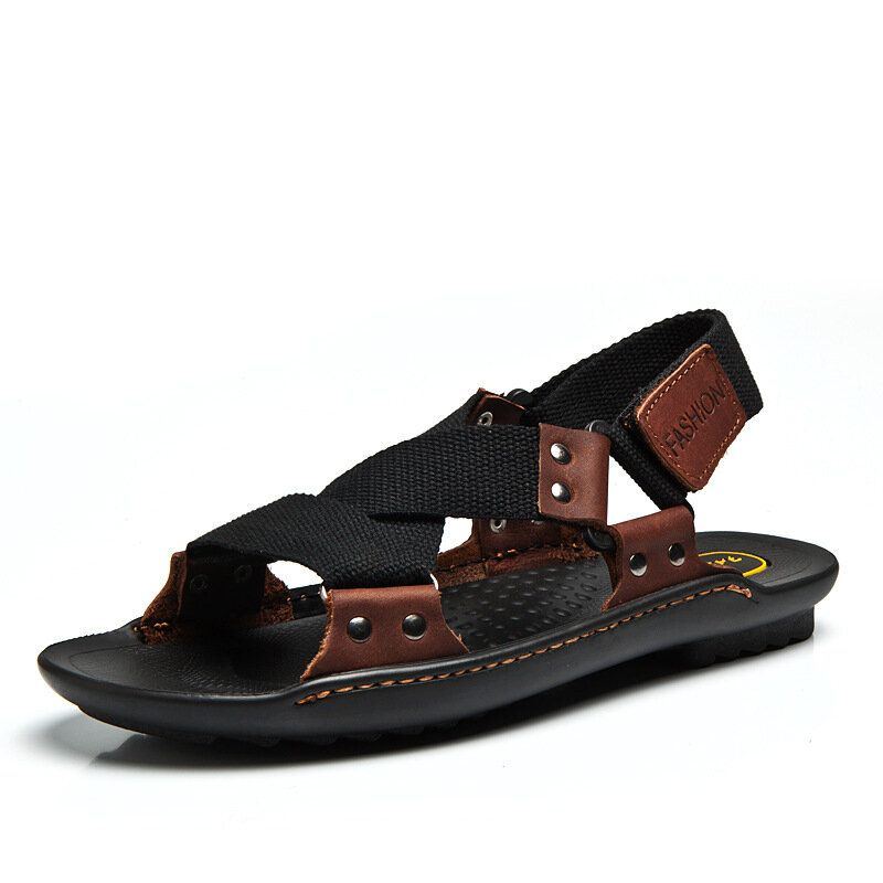 Herren Weave Band Opened Toe Rutschfeste Lässige Outdoor Sandalen