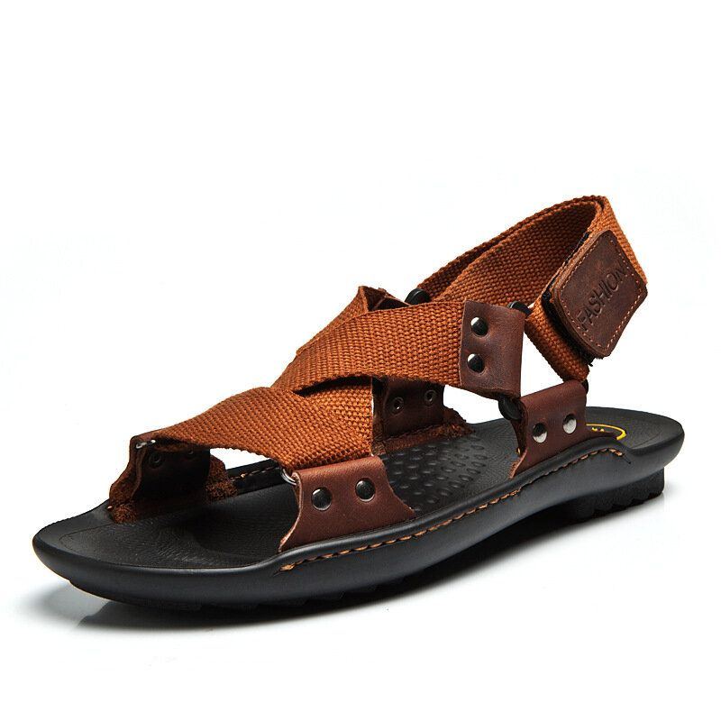 Herren Weave Band Opened Toe Rutschfeste Lässige Outdoor Sandalen