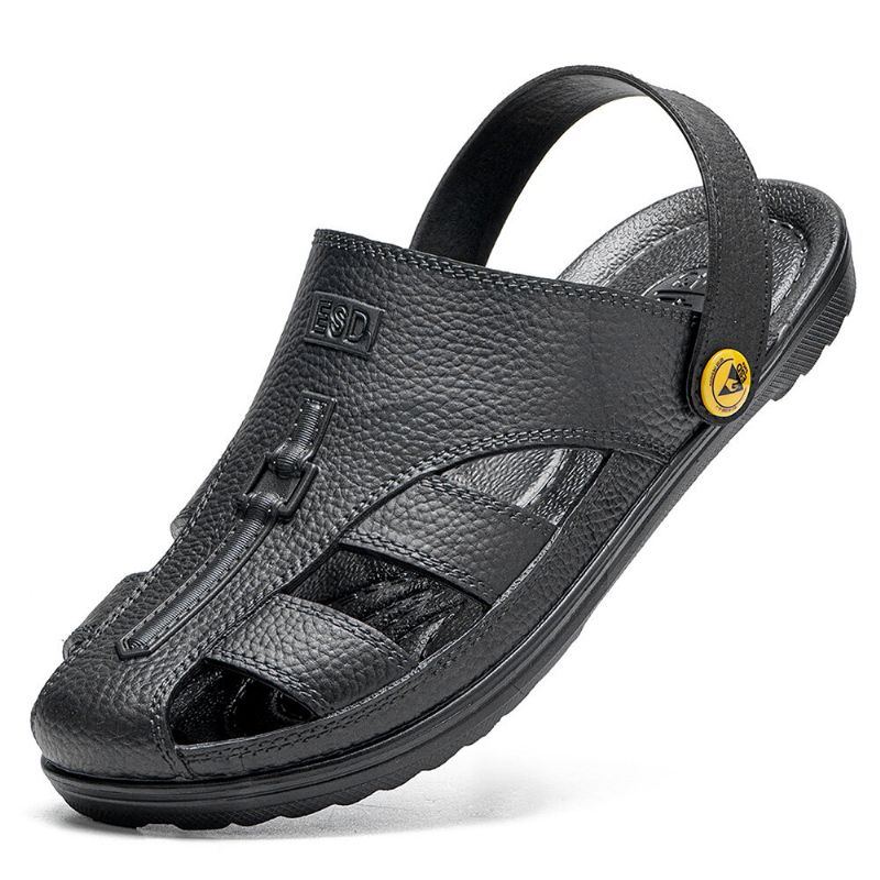 Men Close Toe Atmungsaktive Pu Leder Fischer Freizeitsandalen