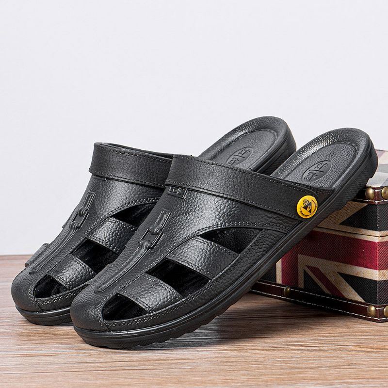 Men Close Toe Atmungsaktive Pu Leder Fischer Freizeitsandalen