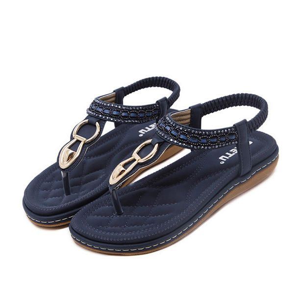 Outdoor Beach Flat Flip Flops Lässige Flache Damen Sandalen Schuhe