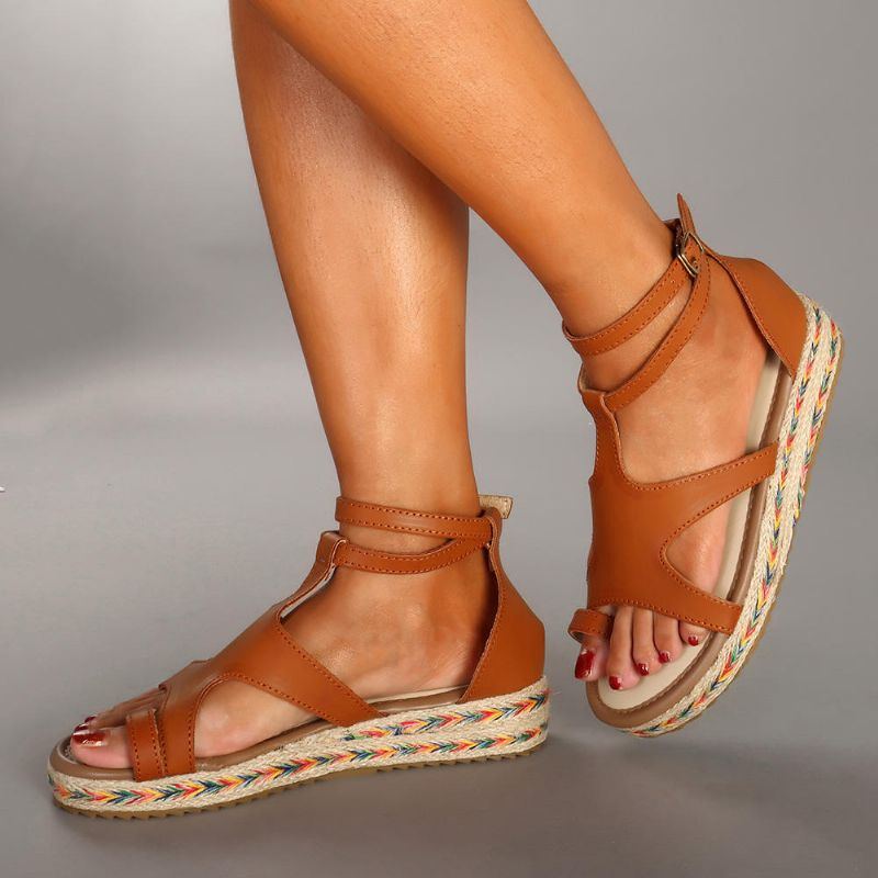 Roman Gladiator Sandalen Sommer Wedges Plateau Damenschuhe