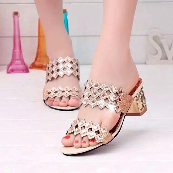 Sommer Damen Strand Sandalen Schicke Strass Sandalen Plateau Sandalen