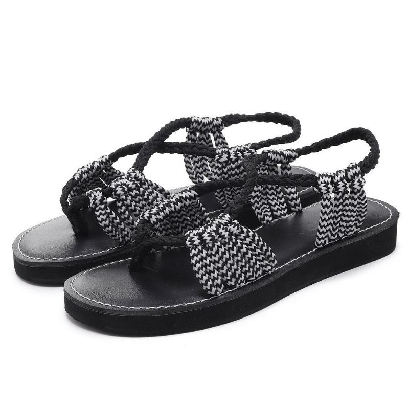 Sommer Strand Sandalen Mit Geflochtenen Riemen Für Damen