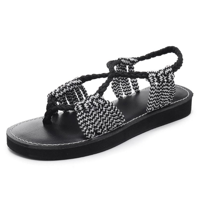 Sommer Strand Sandalen Mit Geflochtenen Riemen Für Damen