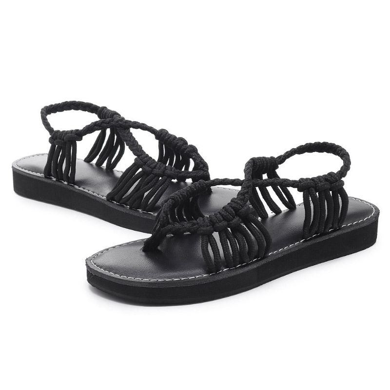 Sommer Strand Sandalen Mit Geflochtenen Riemen Für Damen