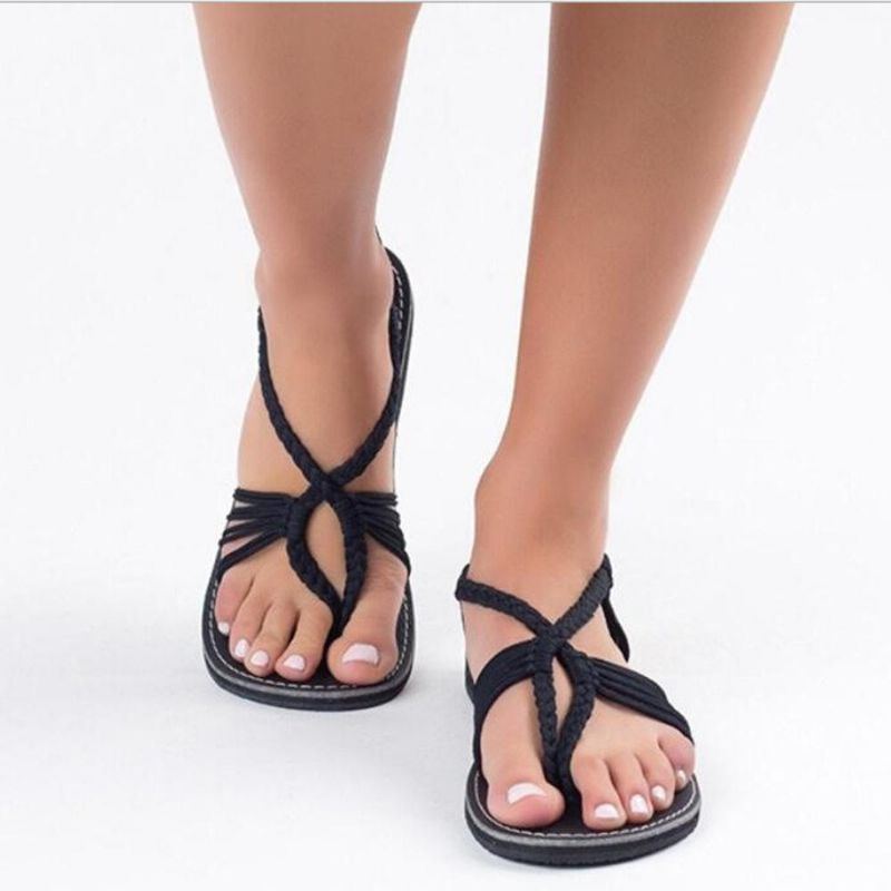 Sommer Strand Sandalen Mit Geflochtenen Riemen Für Damen