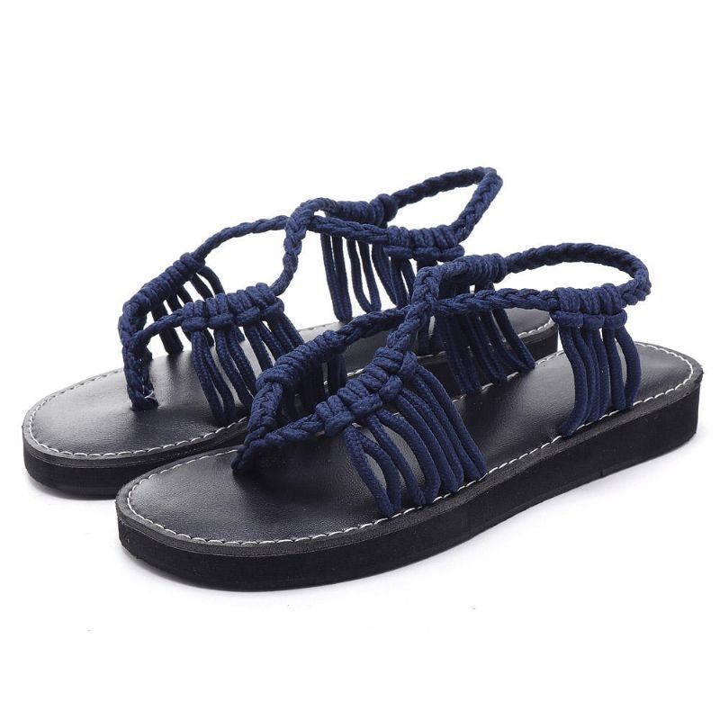 Sommer Strand Sandalen Mit Geflochtenen Riemen Für Damen