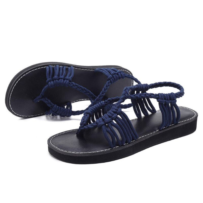 Sommer Strand Sandalen Mit Geflochtenen Riemen Für Damen