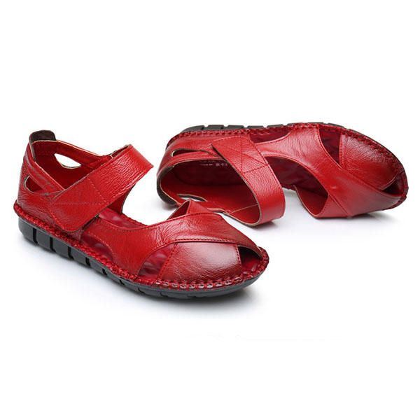 Weiche Rutschfeste Damensandalen Aus Echtem Leder