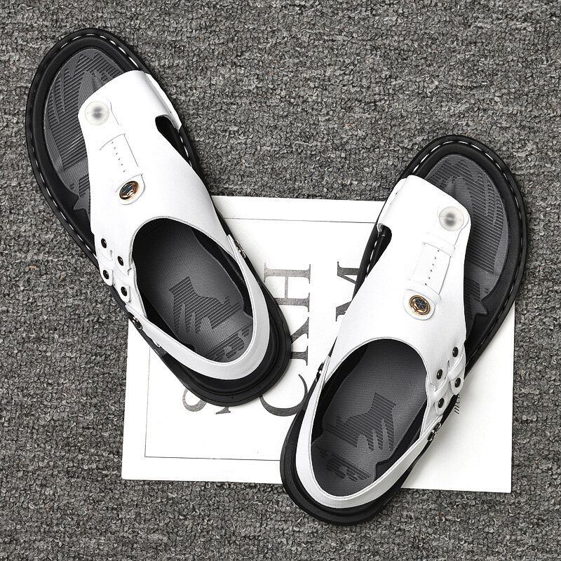 Zwei Wege Weiche Atmungsaktive Rutschfeste Lässige Outdoor Sandalen Für Herren