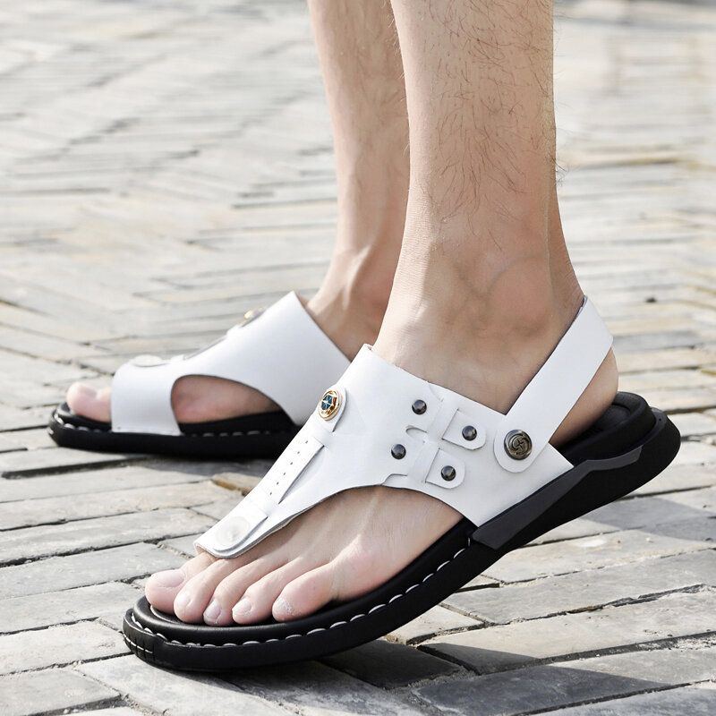 Zwei Wege Weiche Atmungsaktive Rutschfeste Lässige Outdoor Sandalen Für Herren