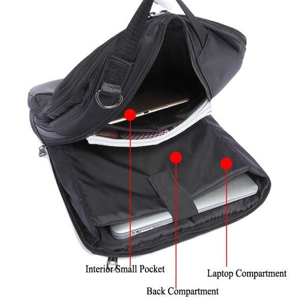 16.5 Zoll Laptop Multifunktions Herren Nylon Rucksack Geschäftsreisen Handtasche Umhängetasche