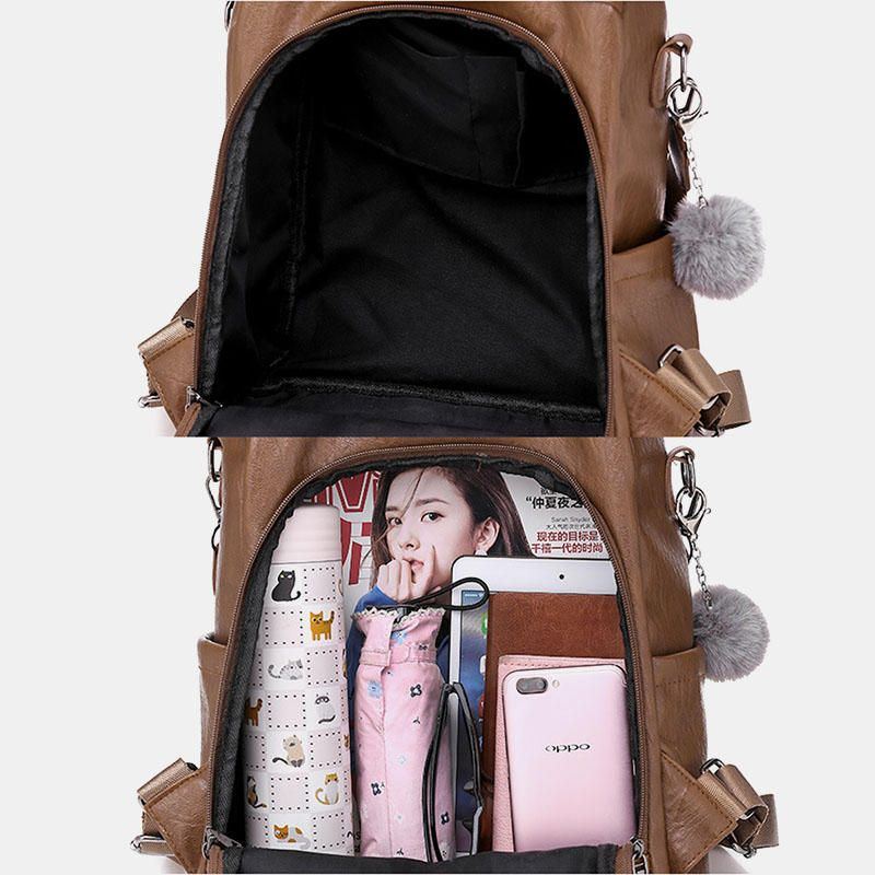 Anti Diebstahl Rucksack Für Damen Multifunktionale Tasche Mit Quaste Und Reißverschluss