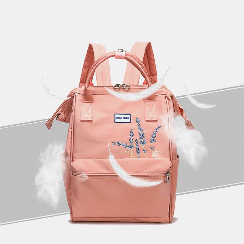 Damen Anti Diebstahl Wasserdichter Stickerei Lässiger Rucksack Schule Beutel