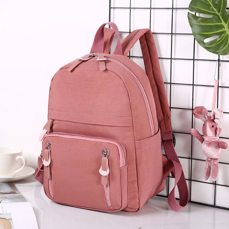 Damen Casual Nylon Basic Casual Rucksack Schultasche