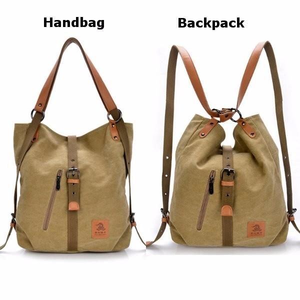 Damen Herren Canvas Handtaschen Multifunktionsrucksack