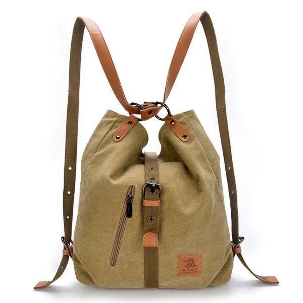 Damen Herren Canvas Handtaschen Multifunktionsrucksack