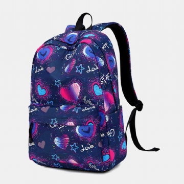 Damen Love Pattern Schultasche 15.6 Zoll Laptop Rucksack Tagesrucksack