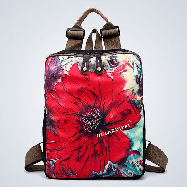 Damen National Flower Handtaschen Multifunktionale Umhängetaschen Rucksack