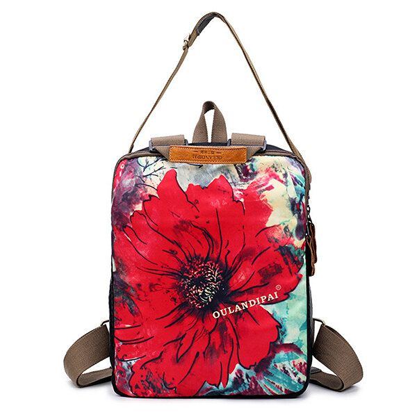 Damen National Flower Handtaschen Multifunktionale Umhängetaschen Rucksack