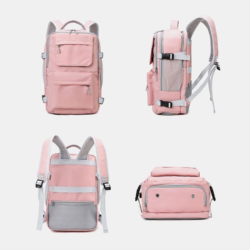 Damen Nylon Multi Pocket Schuhfach Rucksack Multifunktionale Reisetasche Mit Großem Fassungsvermögen