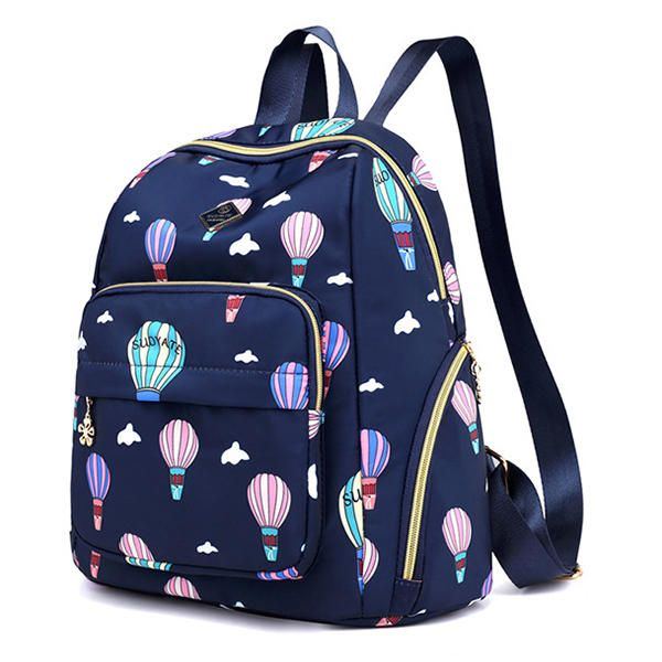 Damen Nylon Rucksack Mit Sternenhimmel Muster