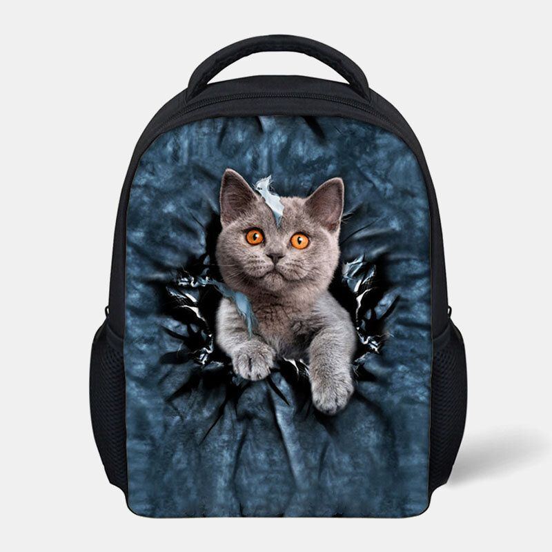 Damen Unisex Tier Kreativ 3d Cartoon Niedlich Katze Casual Outdoor Kleiner Rucksack Schultasche