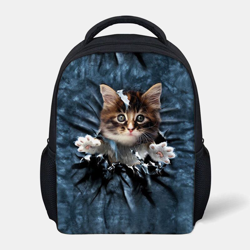 Damen Unisex Tier Kreativ 3d Cartoon Niedlich Katze Casual Outdoor Kleiner Rucksack Schultasche