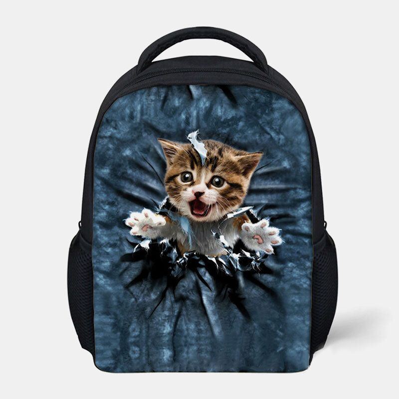 Damen Unisex Tier Kreativ 3d Cartoon Niedlich Katze Casual Outdoor Kleiner Rucksack Schultasche