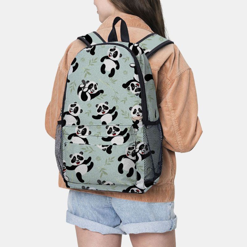 Damen Winter 2022 Wasserdichter Rucksack Aus Nylon Mit Süßem Panda Aufdruck