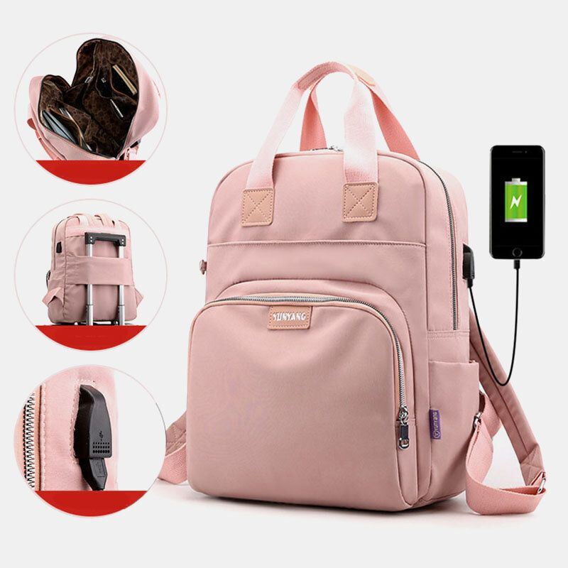 Damenmode Rucksack Mit Großem Fassungsvermögen Und Usb Ladeanschluss