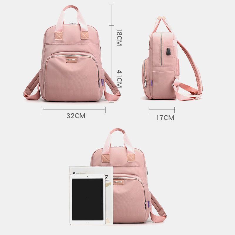 Damenmode Rucksack Mit Großem Fassungsvermögen Und Usb Ladeanschluss