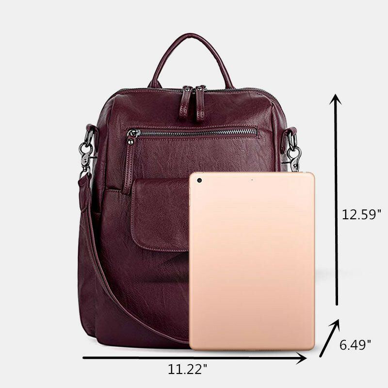 Einfarbiger Wasserdichter Multi Carry Rucksack Für Damen Mit Großem Fassungsvermögen Diebstahlsichere Schultertasche Umhängetasche