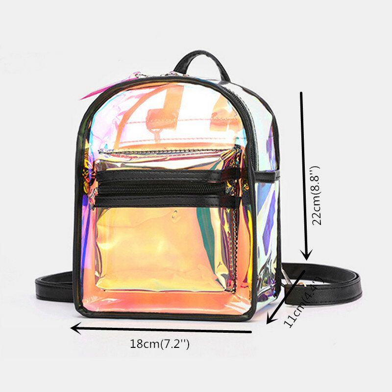 Damen 2pcs Transparent Jelly Multi Carry Mini Rucksack Umhängetasche Handtasche