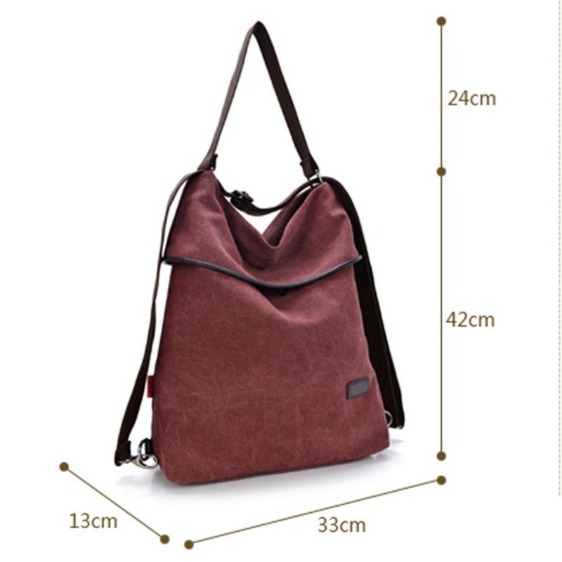 Damen Canvas Casual Multifunktionale Mikrofaser Leder Große Kapazität Handtasche Schultertasche Rucksack