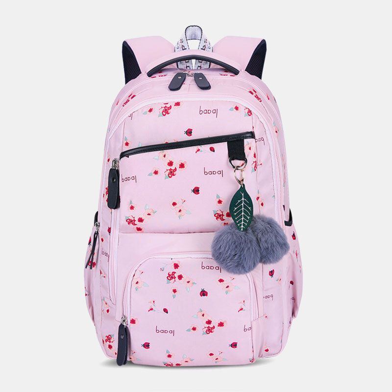 Damen Fluffy Ball Print Anti Diebstahl Multifunktions Laptop Rucksack