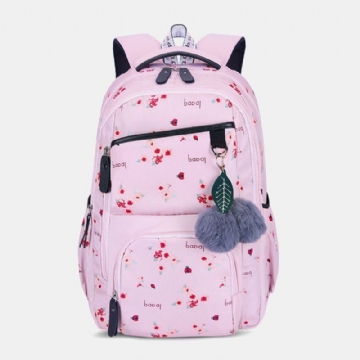 Damen Fluffy Ball Print Anti Diebstahl Multifunktions Laptop Rucksack