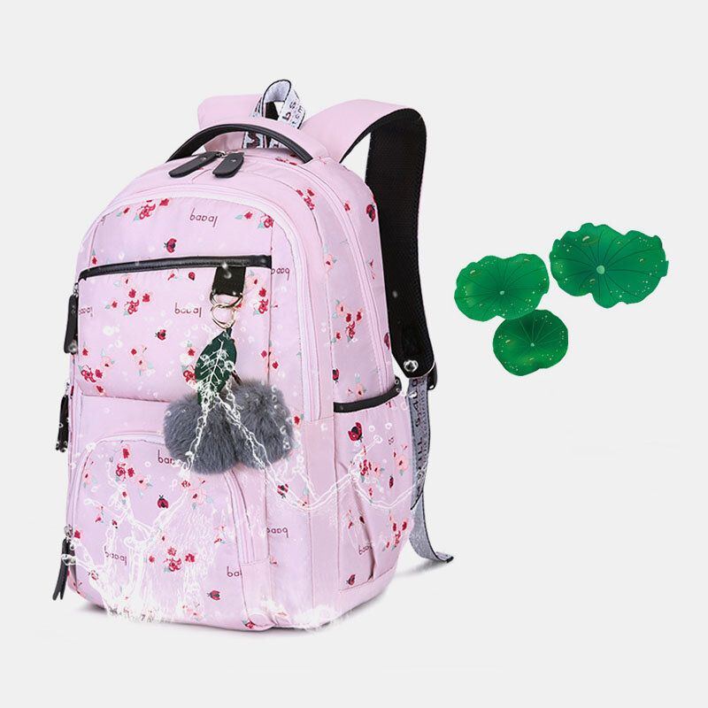 Damen Fluffy Ball Print Anti Diebstahl Multifunktions Laptop Rucksack