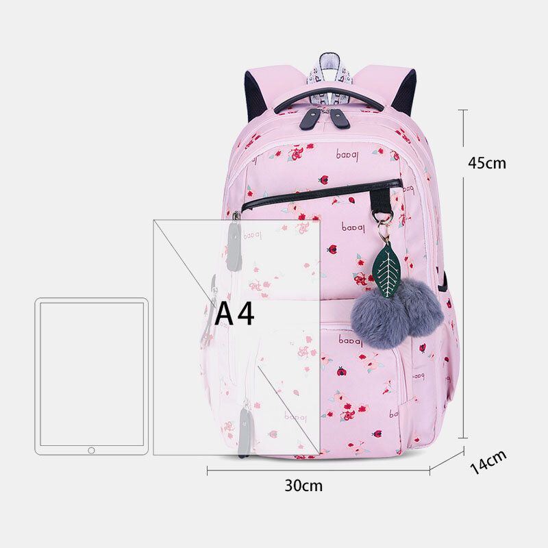 Damen Fluffy Ball Print Anti Diebstahl Multifunktions Laptop Rucksack