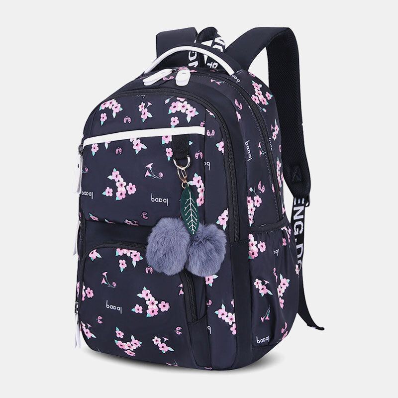 Damen Fluffy Ball Print Anti Diebstahl Multifunktions Laptop Rucksack